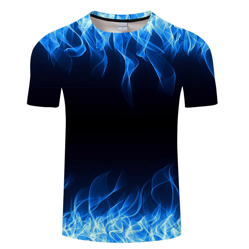 Blue flaming t-shirt