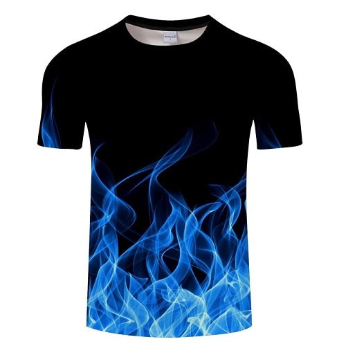 Blue flaming t-shirt